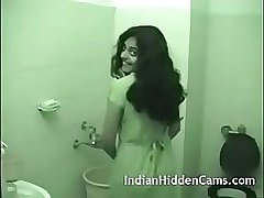 Young indian wife taking shower after rough sex