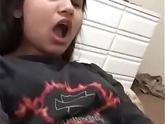 Indian cute girl fingering licking her orgasm juice